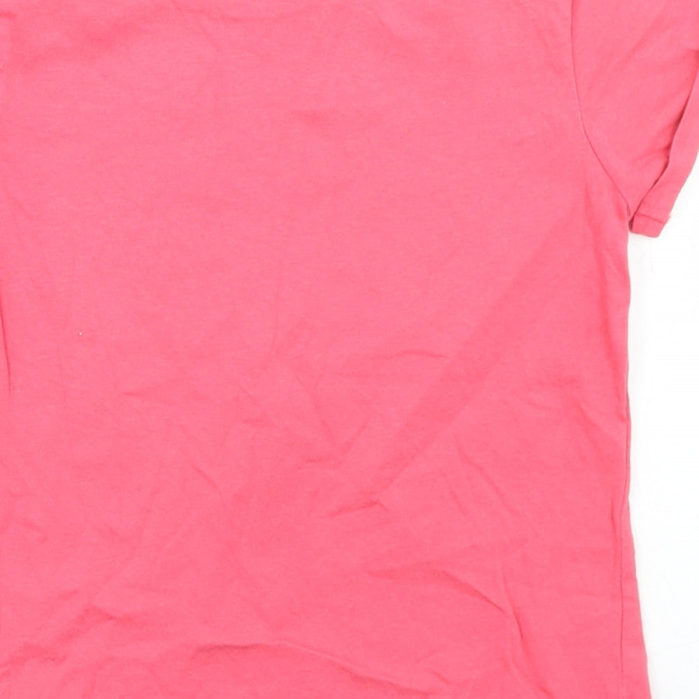 Dunnes Stores Girls Pink  Cotton Basic T-Shirt Size 8 Years Crew Neck  - 2 Cool