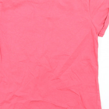 Dunnes Stores Girls Pink  Cotton Basic T-Shirt Size 8 Years Crew Neck  - 2 Cool