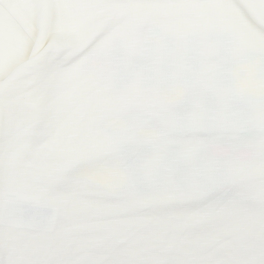 H&M Girls White  Polyester Basic T-Shirt Size 9-10 Years Round Neck  - Fun All Day