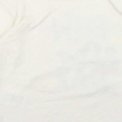 H&M Girls White  Polyester Basic T-Shirt Size 9-10 Years Round Neck  - Fun All Day