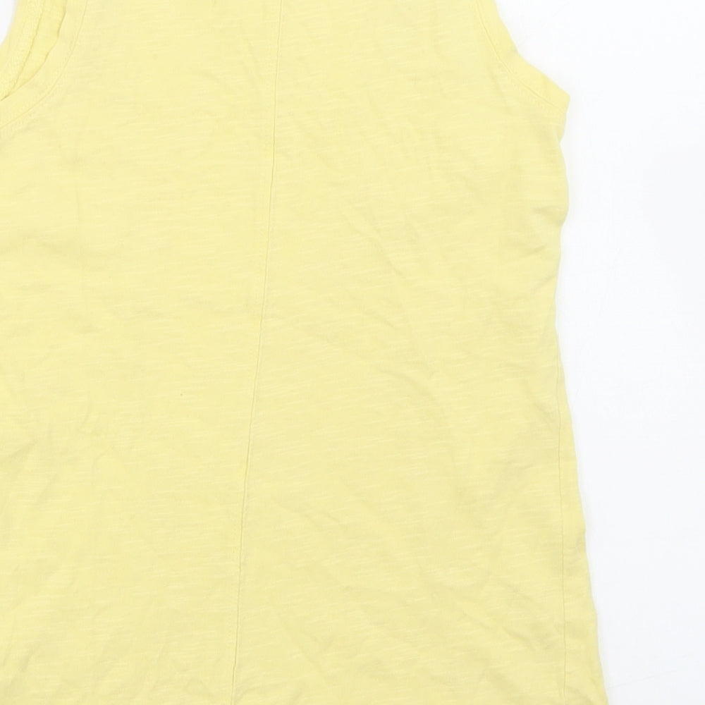Dunnes Stores Girls Yellow  Cotton Basic Tank Size 9 Years Round Neck