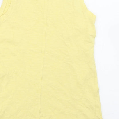 Dunnes Stores Girls Yellow  Cotton Basic Tank Size 9 Years Round Neck