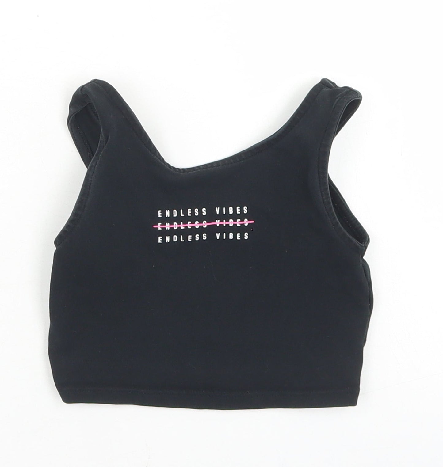 George Girls Black  Cotton Cropped Tank Size 4-5 Years Round Neck  - Endless Vibes