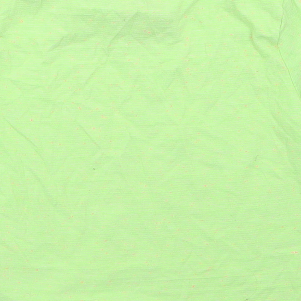 F&F Boys Green Striped Cotton Basic T-Shirt Size 18-24 Months Crew Neck  - dinosaur