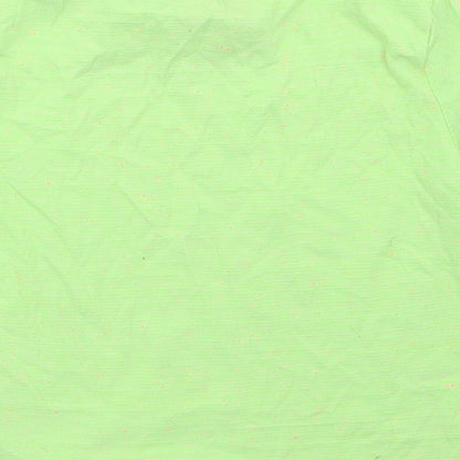 F&F Boys Green Striped Cotton Basic T-Shirt Size 18-24 Months Crew Neck  - dinosaur