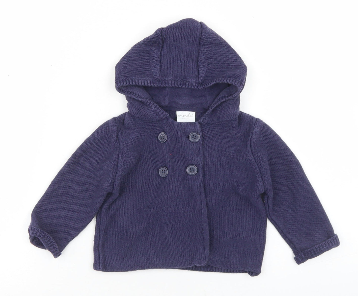 Mini Club Girls Blue  Cotton Cardigan Jumper Size 6-9 Months  Button