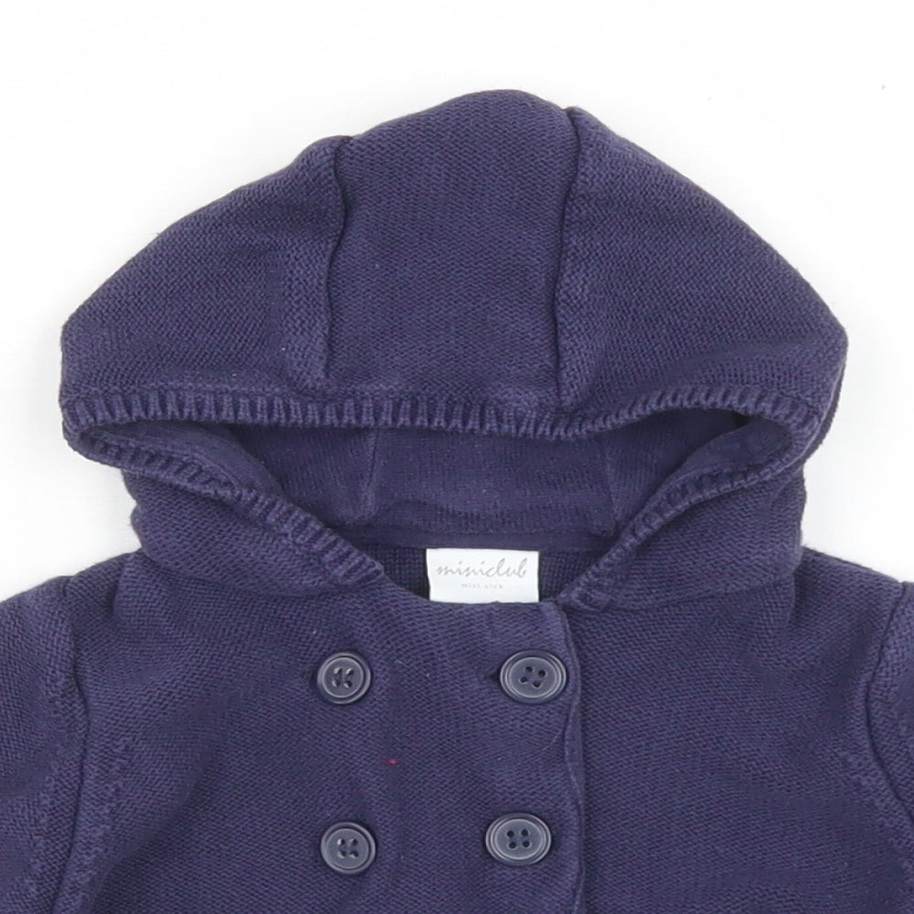 Mini Club Girls Blue  Cotton Cardigan Jumper Size 6-9 Months  Button