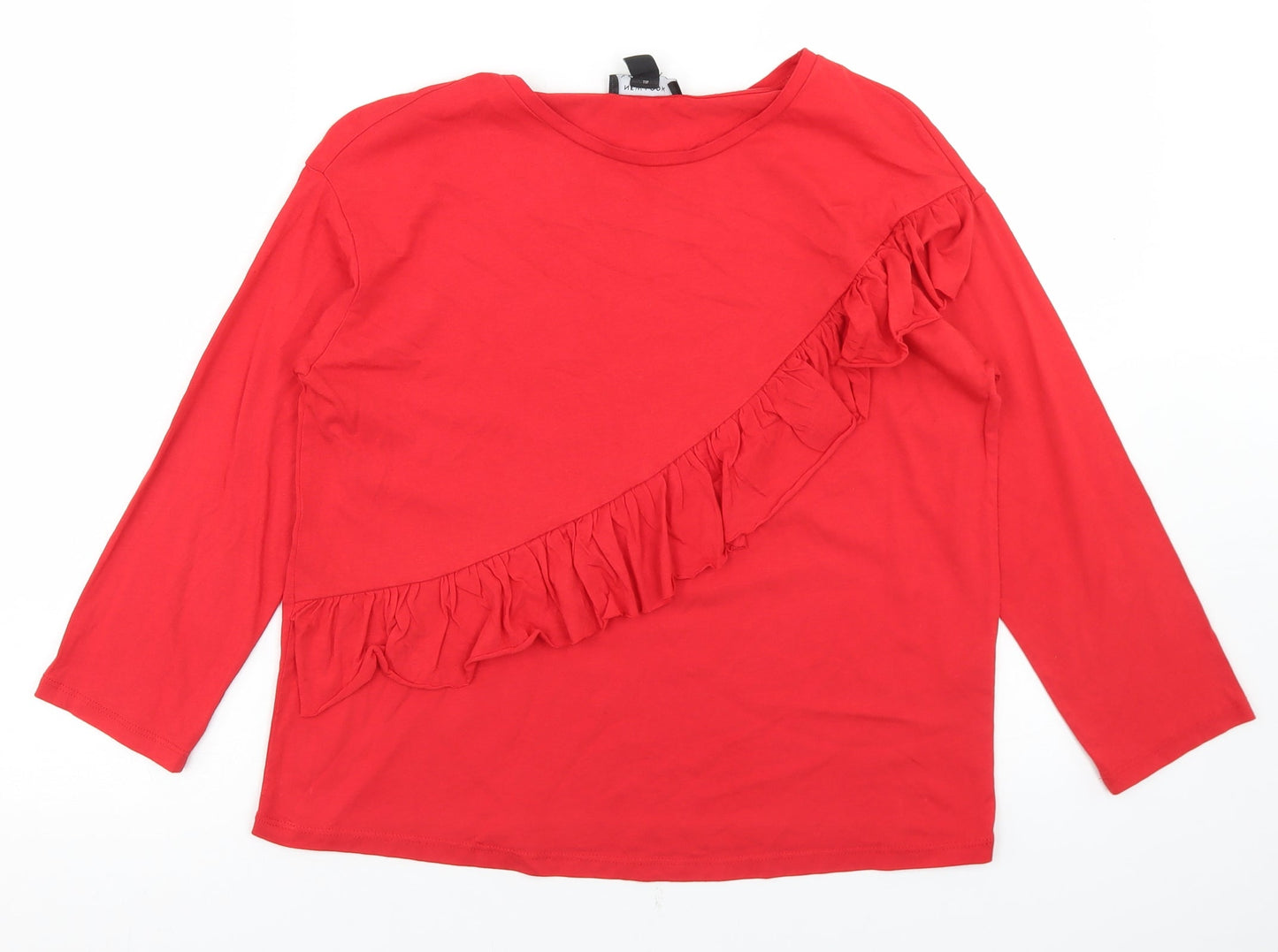 Womens UK Size 12 New Look Red Basic T-Shirt