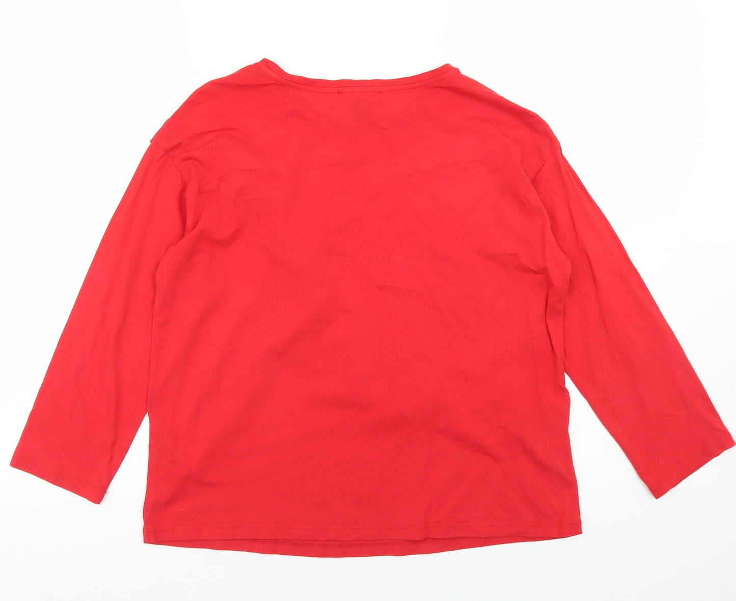 Womens UK Size 12 New Look Red Basic T-Shirt