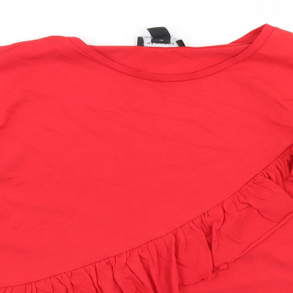 Womens UK Size 12 New Look Red Basic T-Shirt