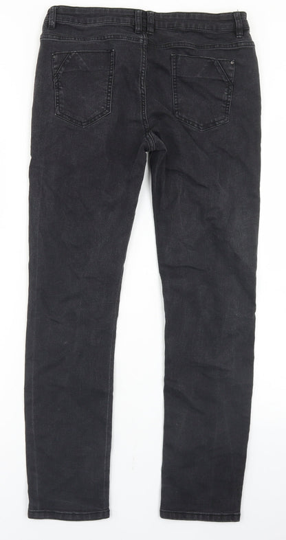 Denim Co Womens Black  Cotton Skinny Jeans Size 12 L28 in Regular Button