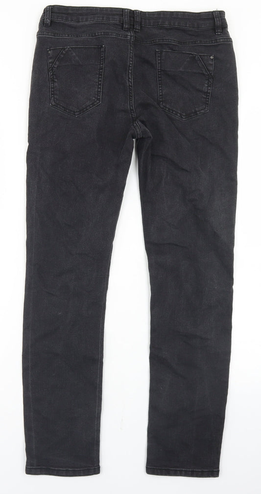 Denim Co Womens Black  Cotton Skinny Jeans Size 12 L28 in Regular Button