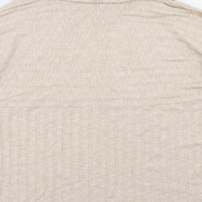 TU Womens Beige  Viscose Basic T-Shirt Size 10 Roll Neck