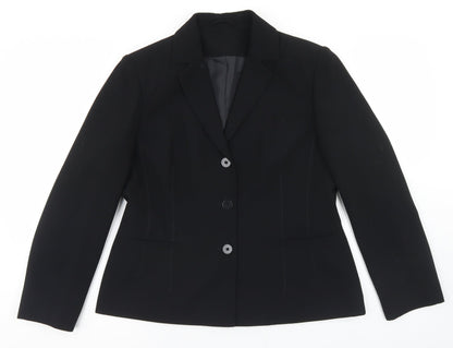 Womens UK Size 14 Preworn Regular Black Blazer