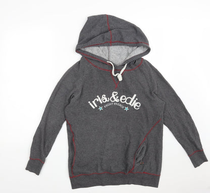 Iris & Edie Womens Grey  Cotton Pullover Hoodie Size 6   - Size 6-8