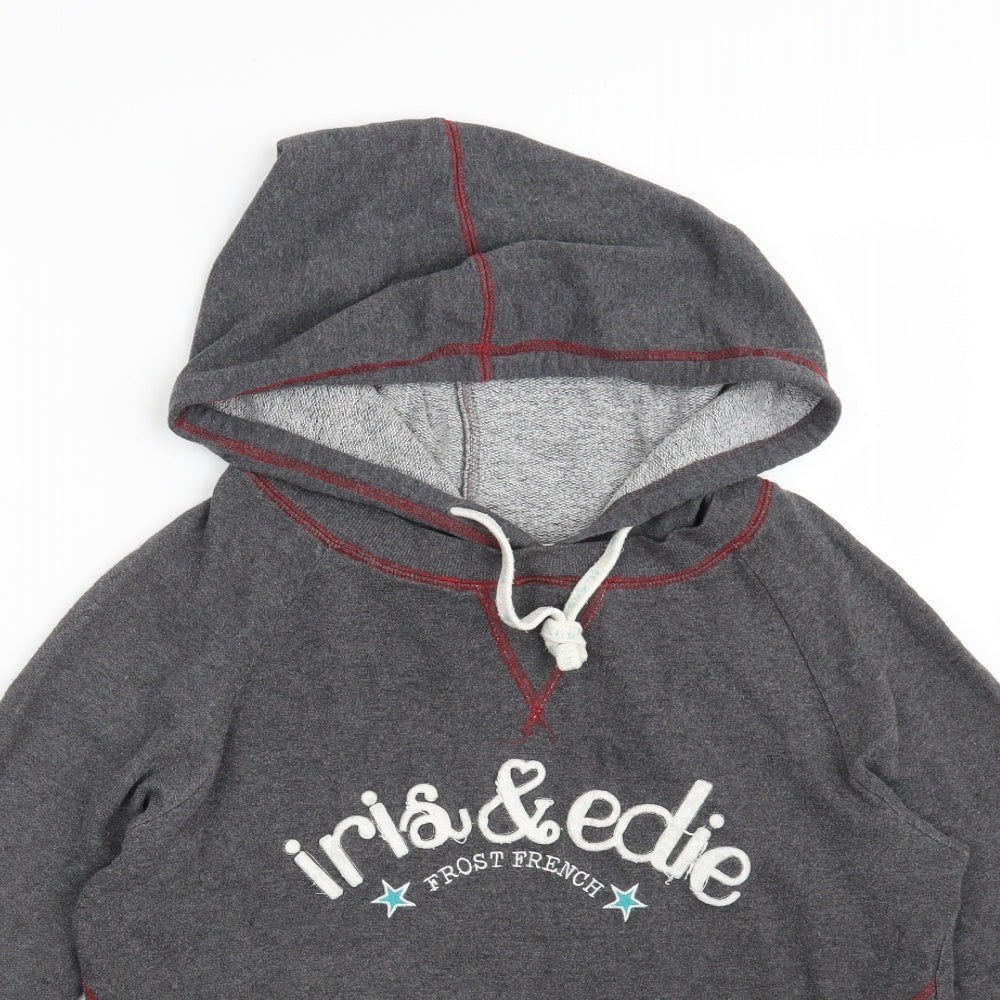 Iris & Edie Womens Grey  Cotton Pullover Hoodie Size 6   - Size 6-8