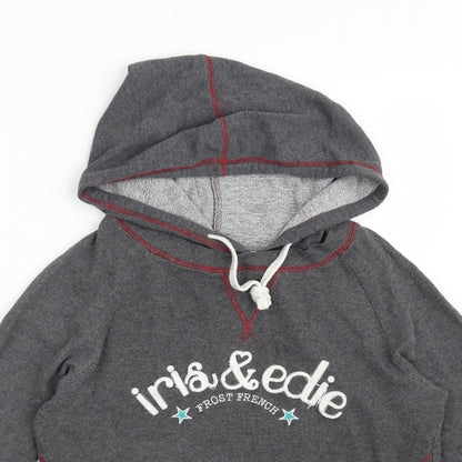 Iris & Edie Womens Grey  Cotton Pullover Hoodie Size 6   - Size 6-8