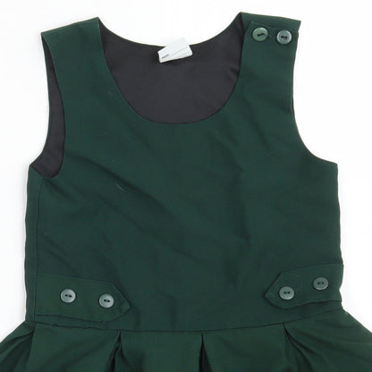 Banner Girls Green  Polyester A-Line  Size 5-6 Years  Scoop Neck Button