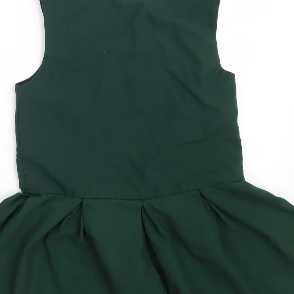 Banner Girls Green  Polyester A-Line  Size 5-6 Years  Scoop Neck Button