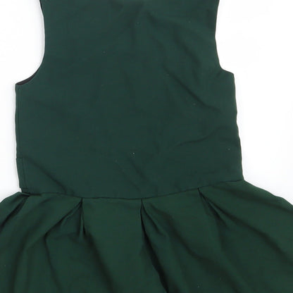 Banner Girls Green  Polyester A-Line  Size 5-6 Years  Scoop Neck Button