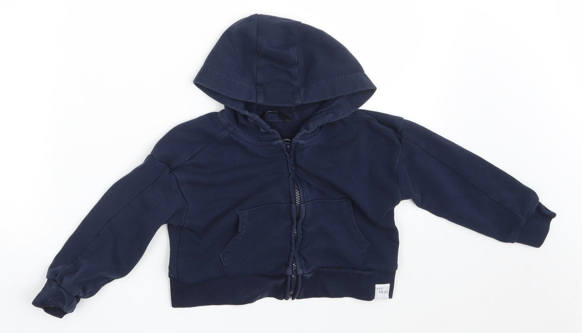Additional front view of George girls’ blue jacket, size 5-6, years zip
