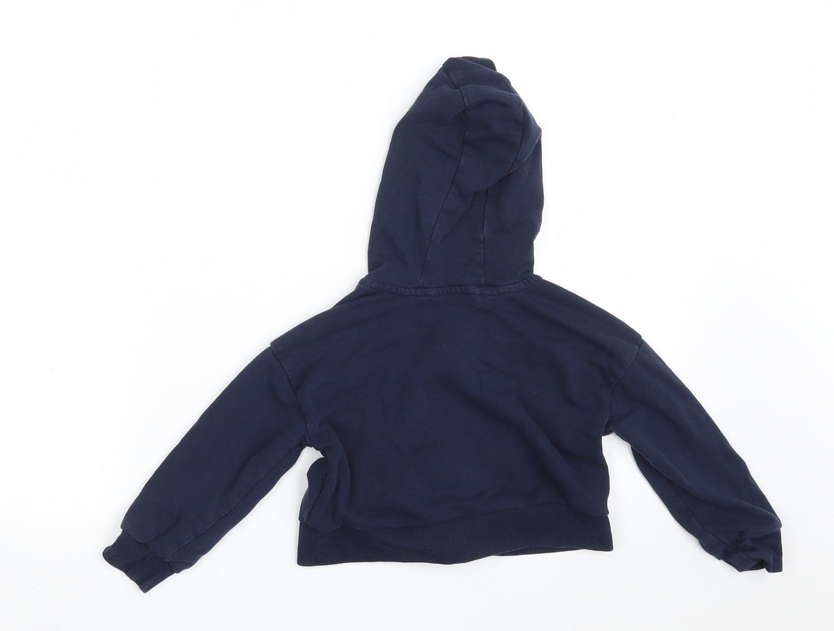 Back view of George girls’ blue jacket, size 5-6, years zip