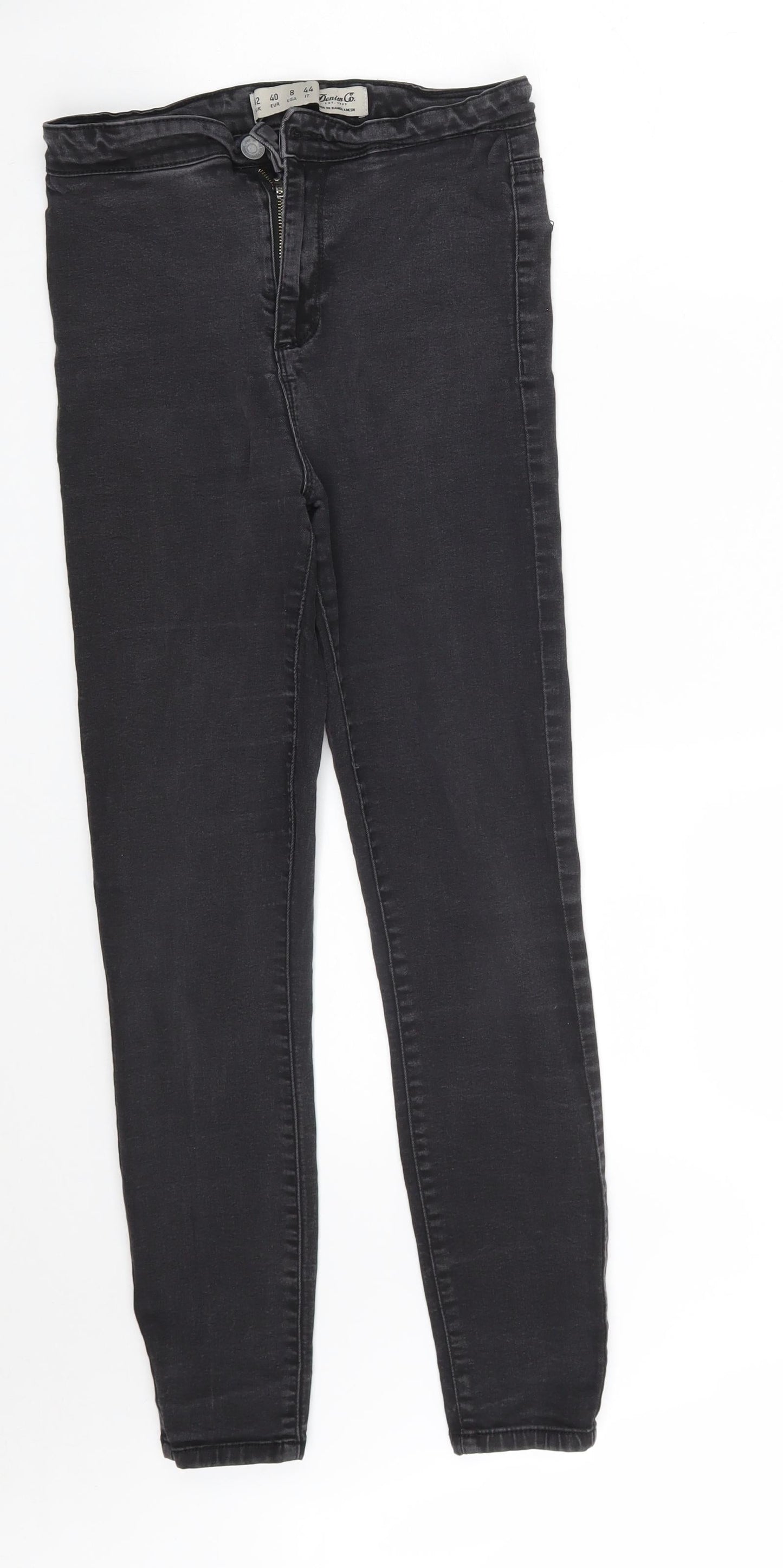 Denim & Co. Womens Black  Cotton Jegging Jeans Size 12 L26 in Slim Zip