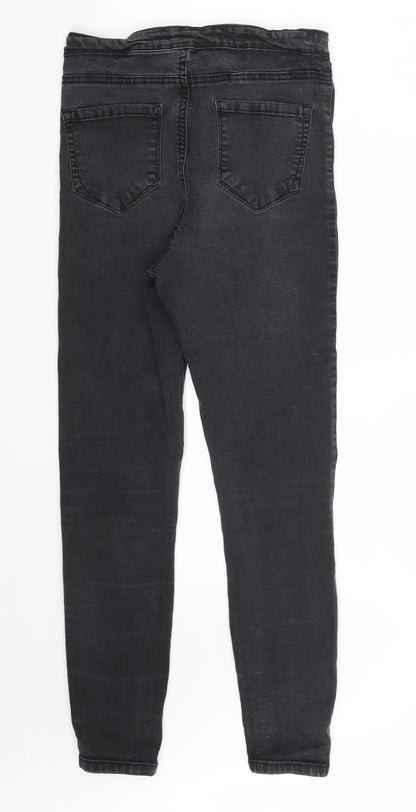 Denim & Co. Womens Black  Cotton Jegging Jeans Size 12 L26 in Slim Zip