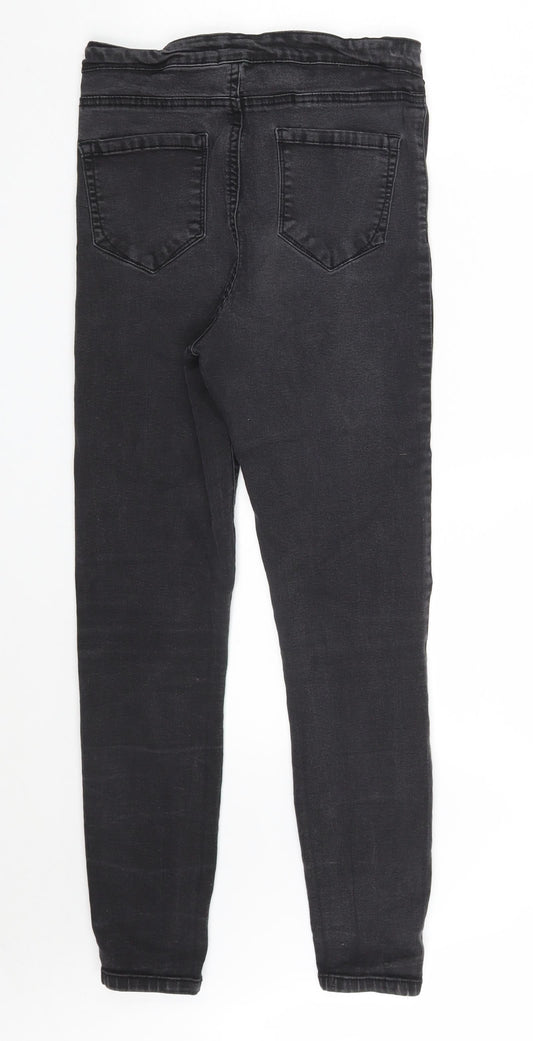 Denim & Co. Womens Black  Cotton Jegging Jeans Size 12 L26 in Slim Zip