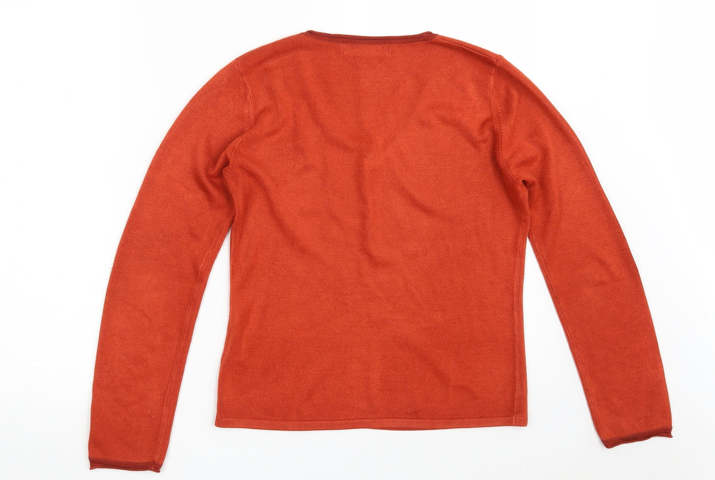 Autonomy Womens Brown V-Neck  Acrylic Pullover Jumper Size M