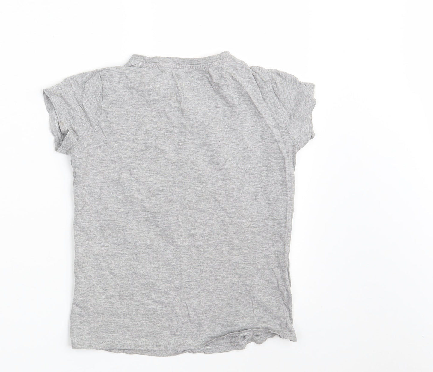 Pep&Co Girls Grey  Cotton Basic T-Shirt Size 9-10 Years Crew Neck  - Los Angeles