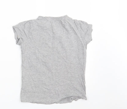 Pep&Co Girls Grey  Cotton Basic T-Shirt Size 9-10 Years Crew Neck  - Los Angeles