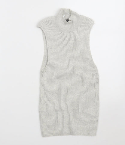 Primark Womens Grey Roll Neck  Polyester Pullover Jumper Size M