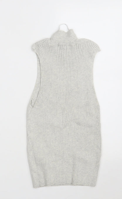 Primark Womens Grey Roll Neck  Polyester Pullover Jumper Size M