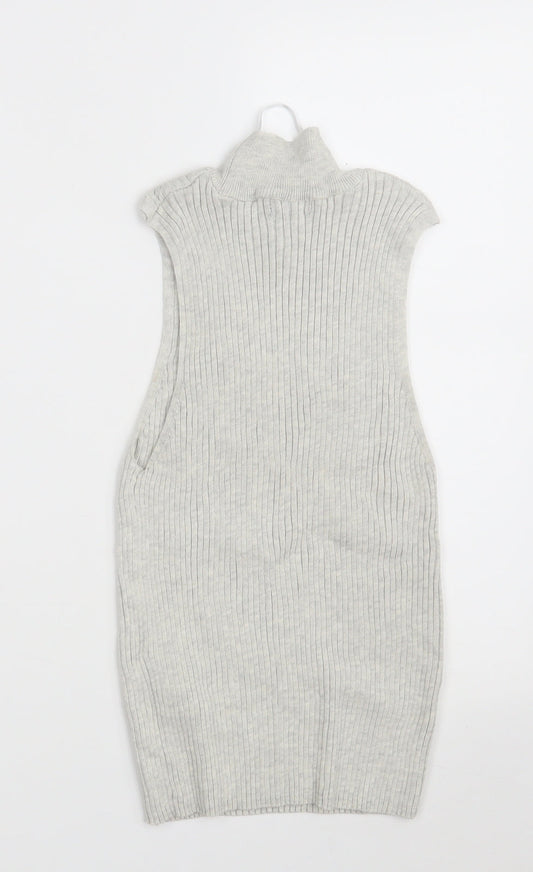 Primark Womens Grey Roll Neck  Polyester Pullover Jumper Size M