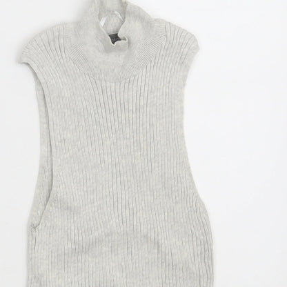 Primark Womens Grey Roll Neck  Polyester Pullover Jumper Size M