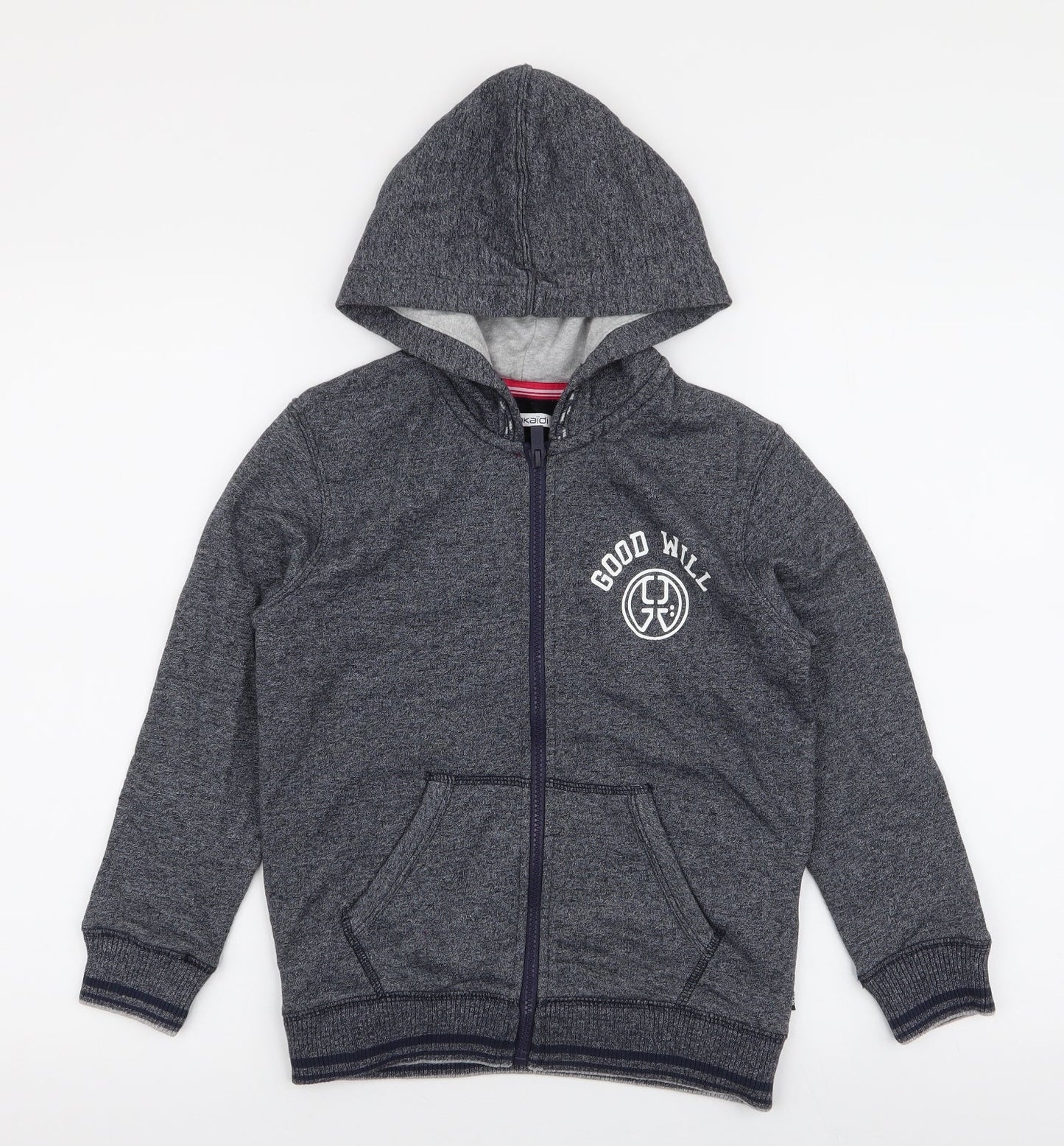 Okaidi Boys Blue  Cotton Full Zip Hoodie Size 10 Years  Zip