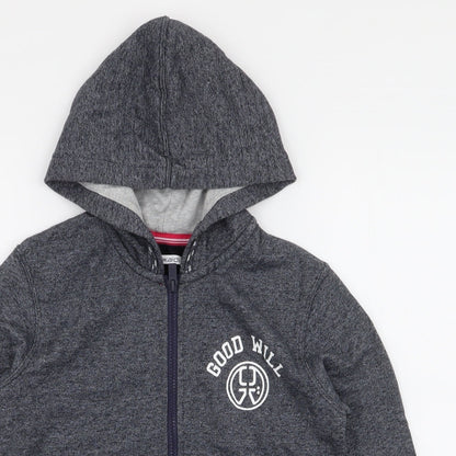 Okaidi Boys Blue  Cotton Full Zip Hoodie Size 10 Years  Zip