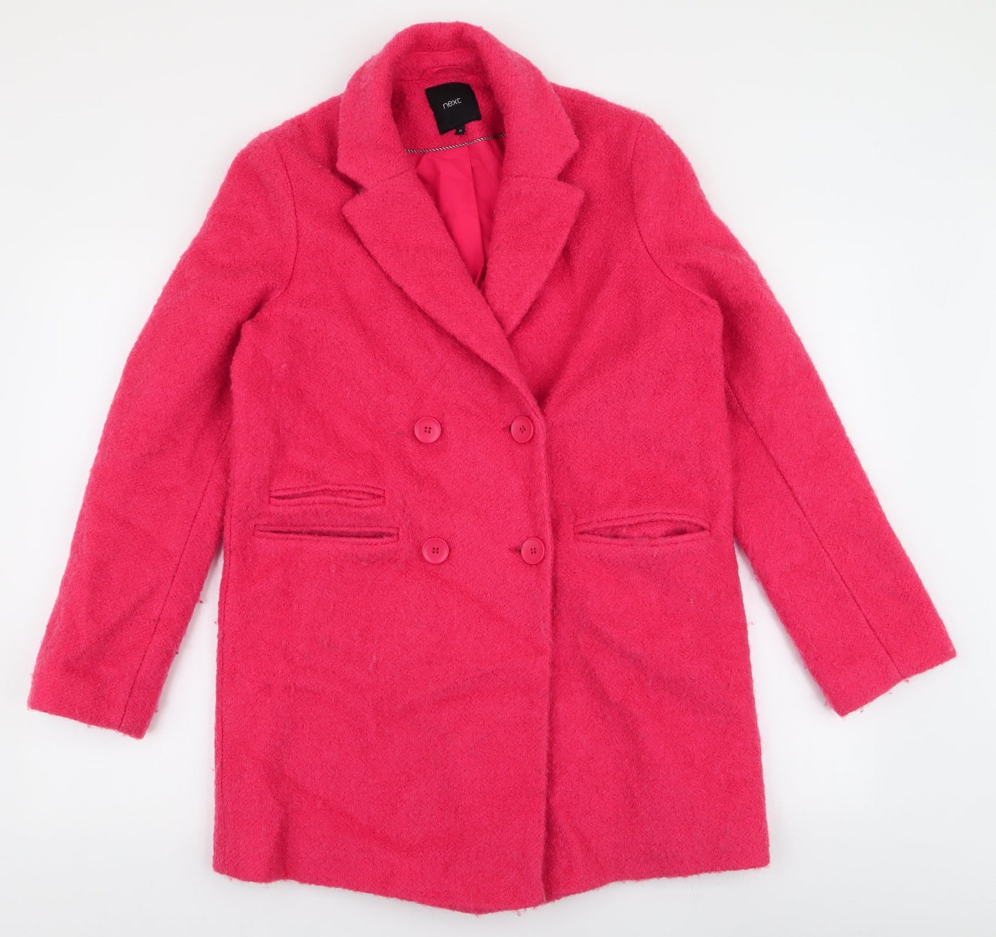 Womens UK Size 10 NEXT Pink Overcoat