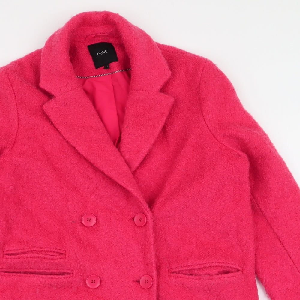 Womens UK Size 10 NEXT Pink Overcoat