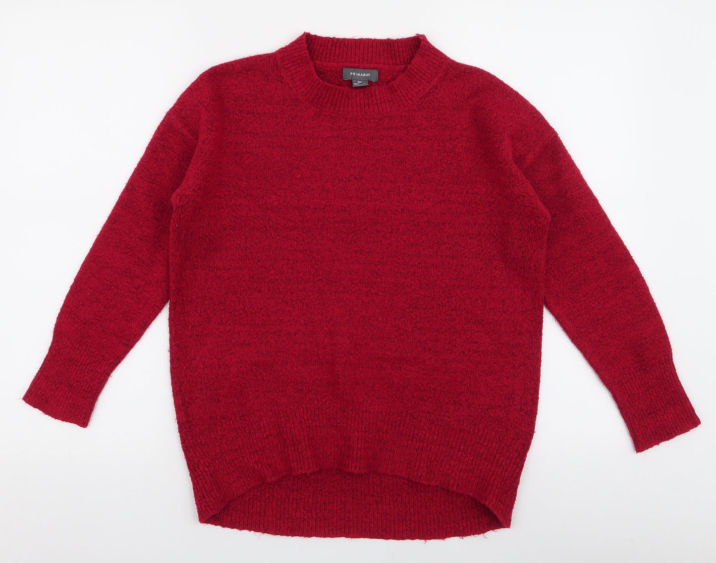 Primark Womens Red High Neck  Polyester Pullover Jumper Size 2XS