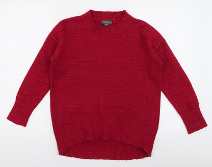 Primark Womens Red High Neck  Polyester Pullover Jumper Size 2XS