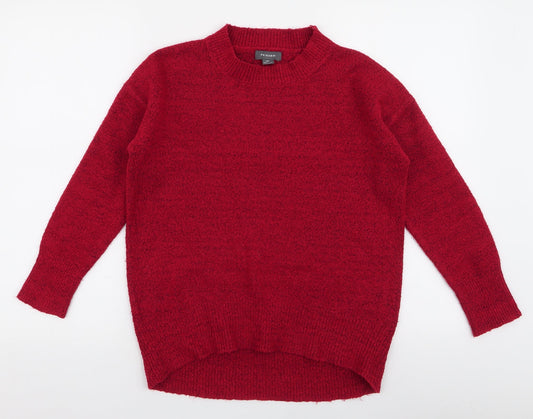 Primark Womens Red High Neck  Polyester Pullover Jumper Size 2XS