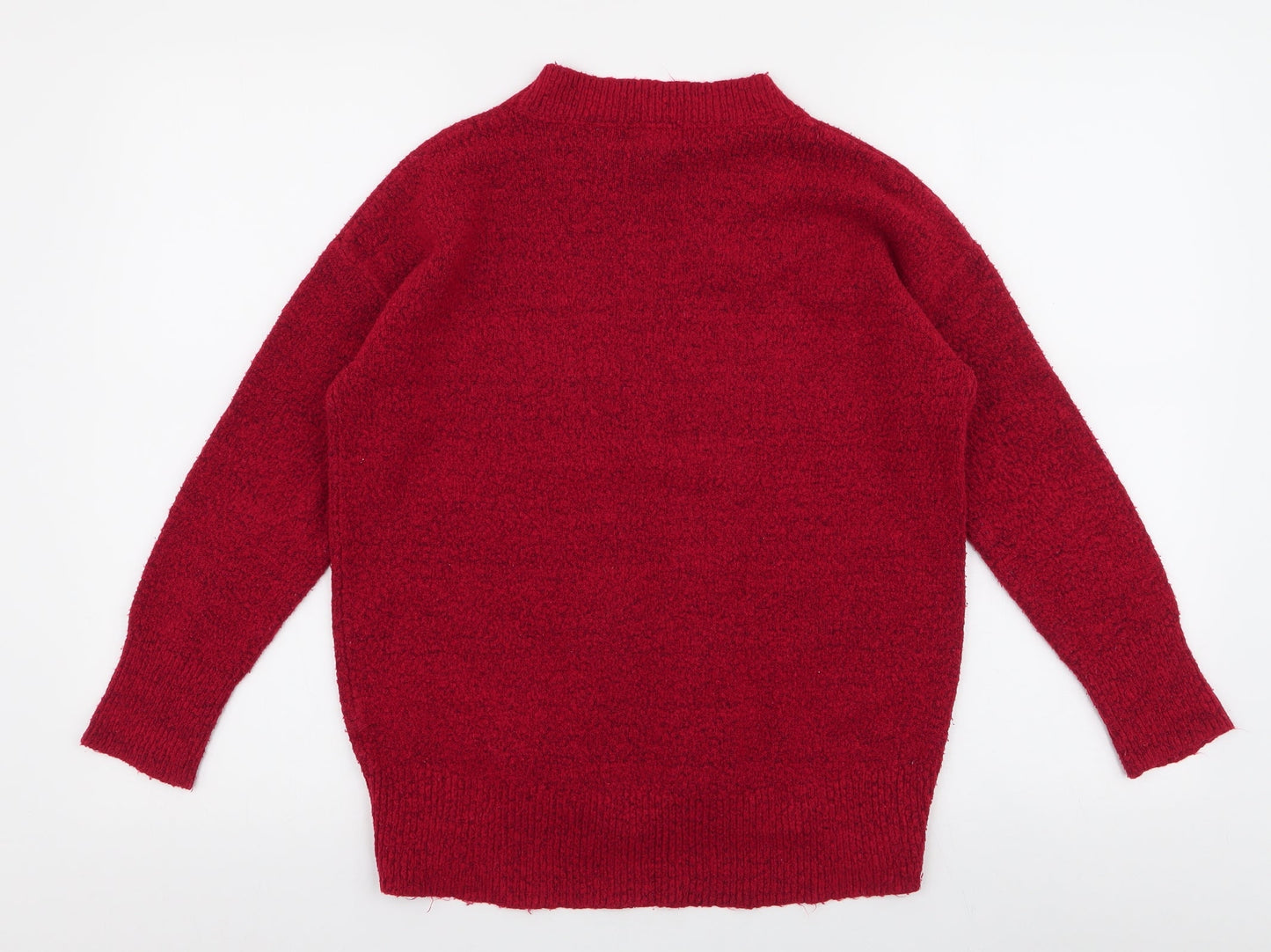 Primark Womens Red High Neck  Polyester Pullover Jumper Size 2XS