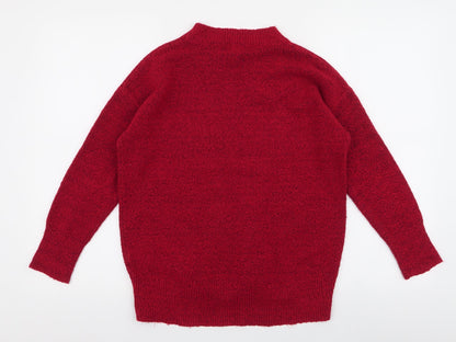 Primark Womens Red High Neck  Polyester Pullover Jumper Size 2XS