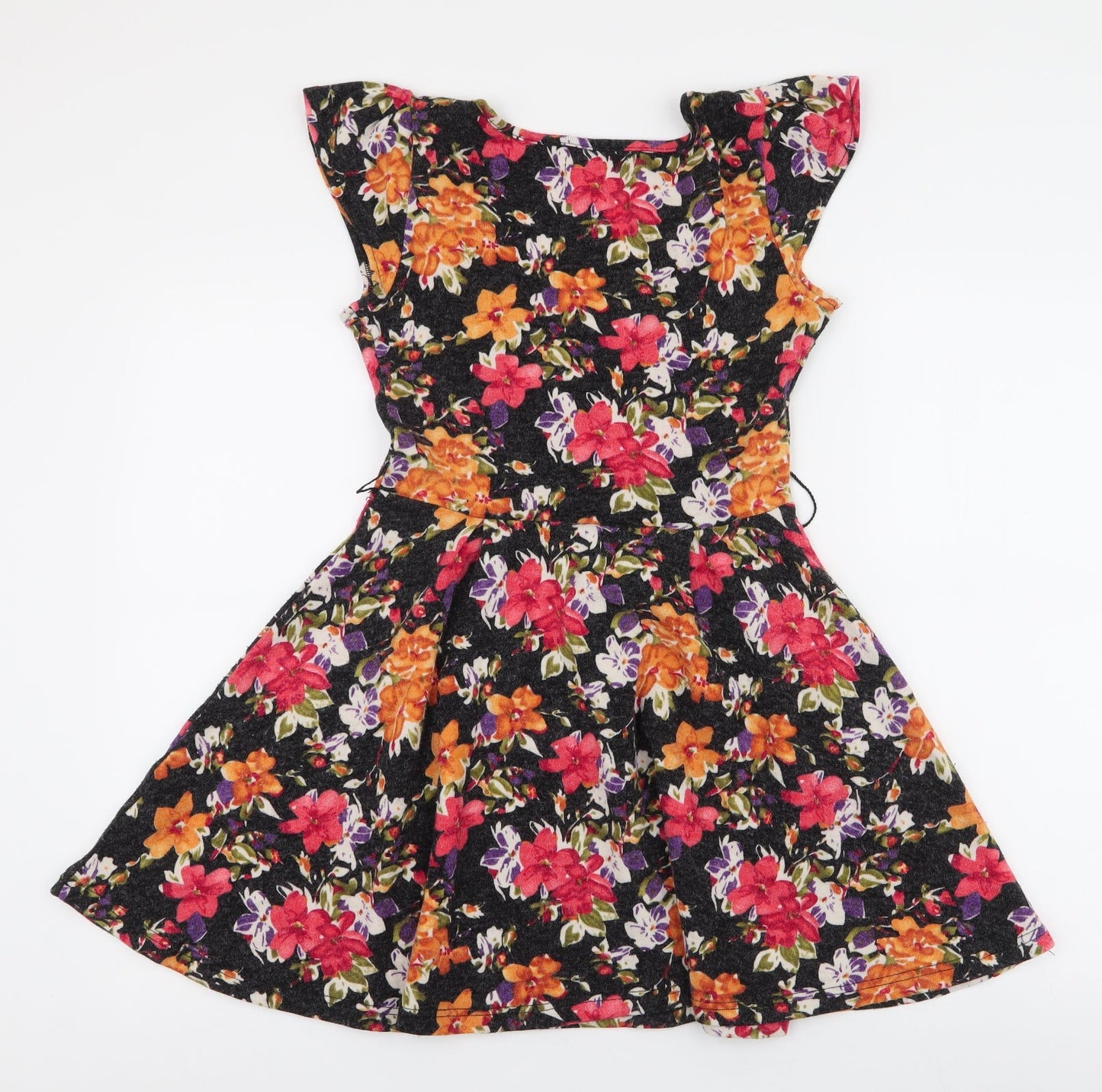 Ravi Famous  Womens Multicoloured Floral Polyester Skater Dress  Size S  Round Neck Pullover