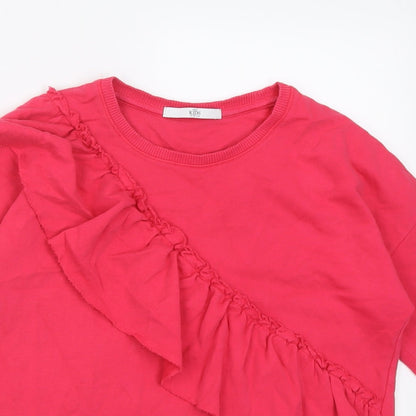 Marks and Spencer Girls Pink  Cotton Pullover Sweatshirt Size 11-12 Years  Pullover