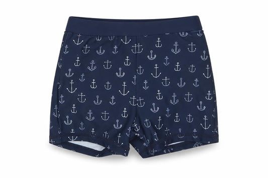 TU Boys Blue Geometric Polyamide Cropped Trousers Size 3-6 Months  Pullover - Swim Short