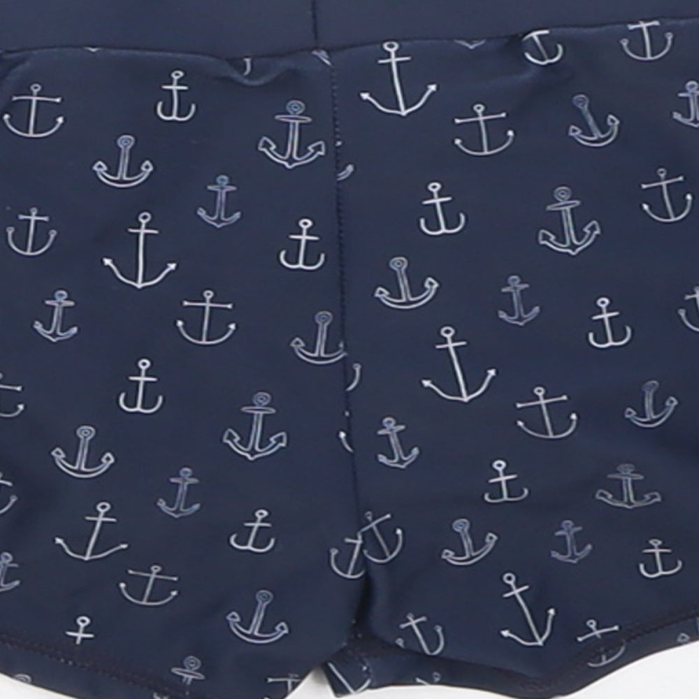 TU Boys Blue Geometric Polyamide Cropped Trousers Size 3-6 Months  Pullover - Swim Short