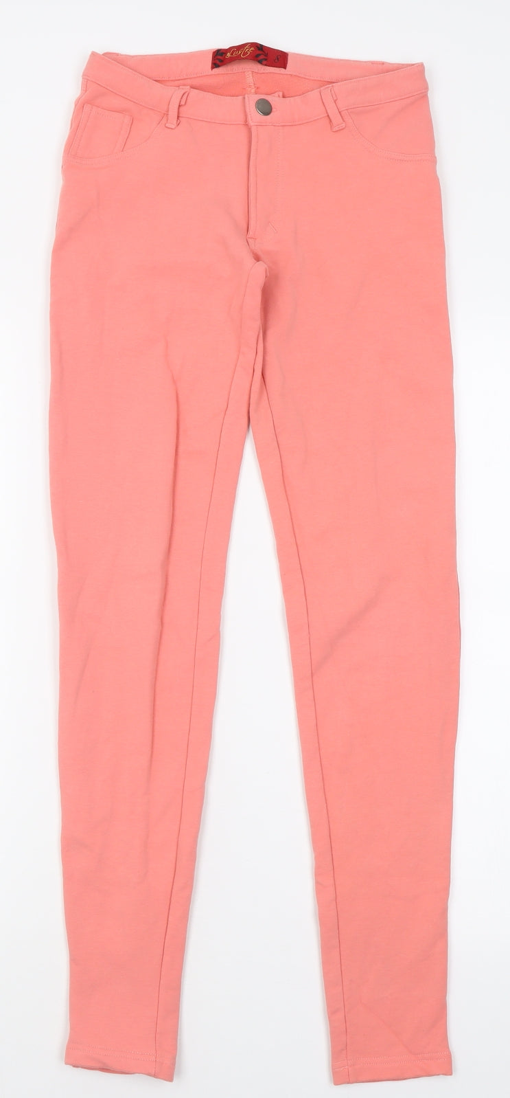 Lustre Womens Pink  Cotton Trousers  Size 8 L30 in Regular Button